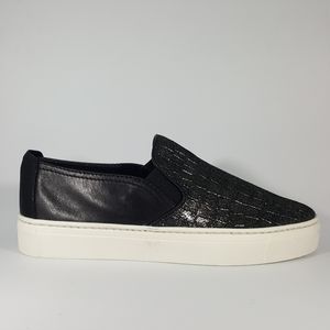 The Flexx Black Crocodile Stamped Slip On Sneaker